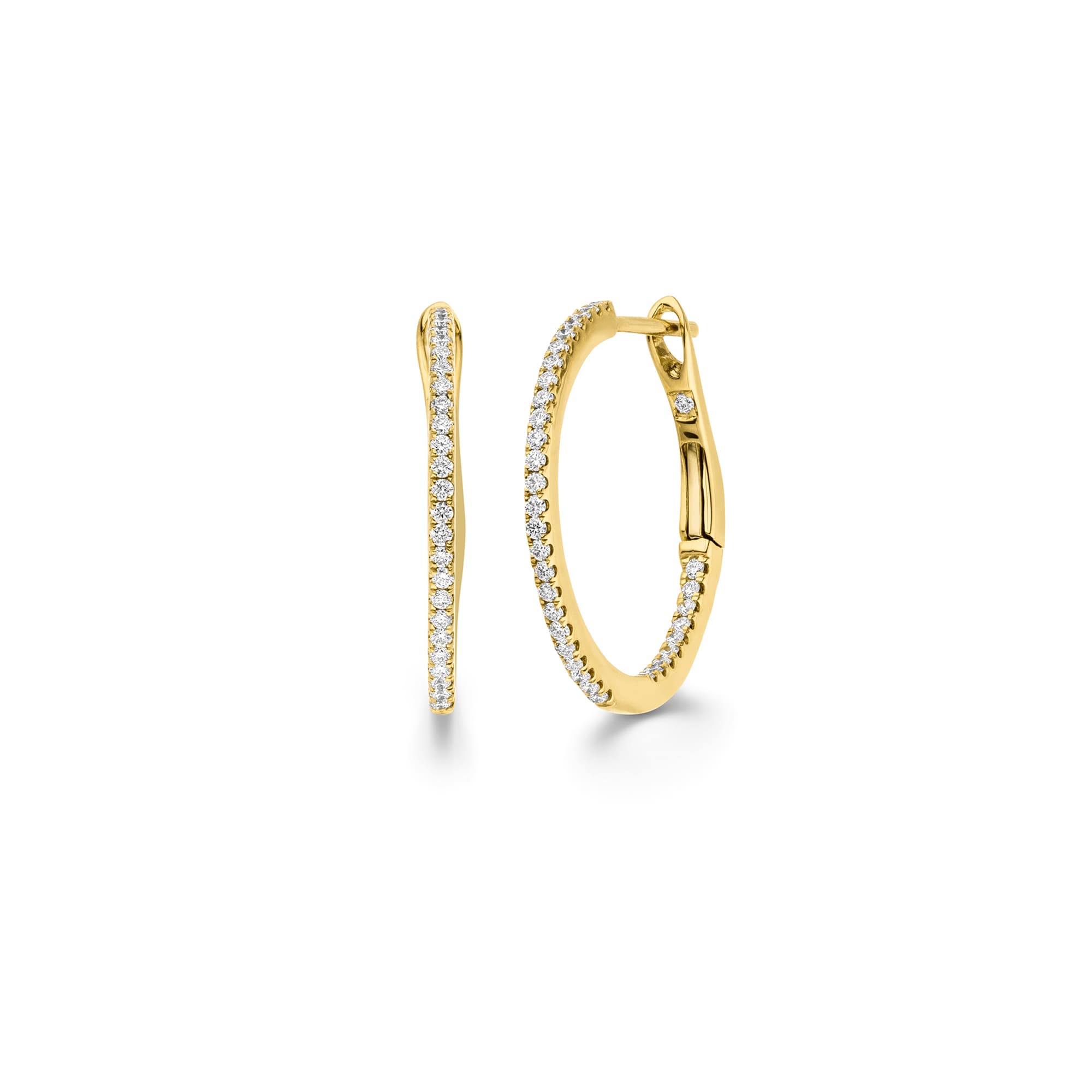 Gelbgold Creolen mit Diamanten