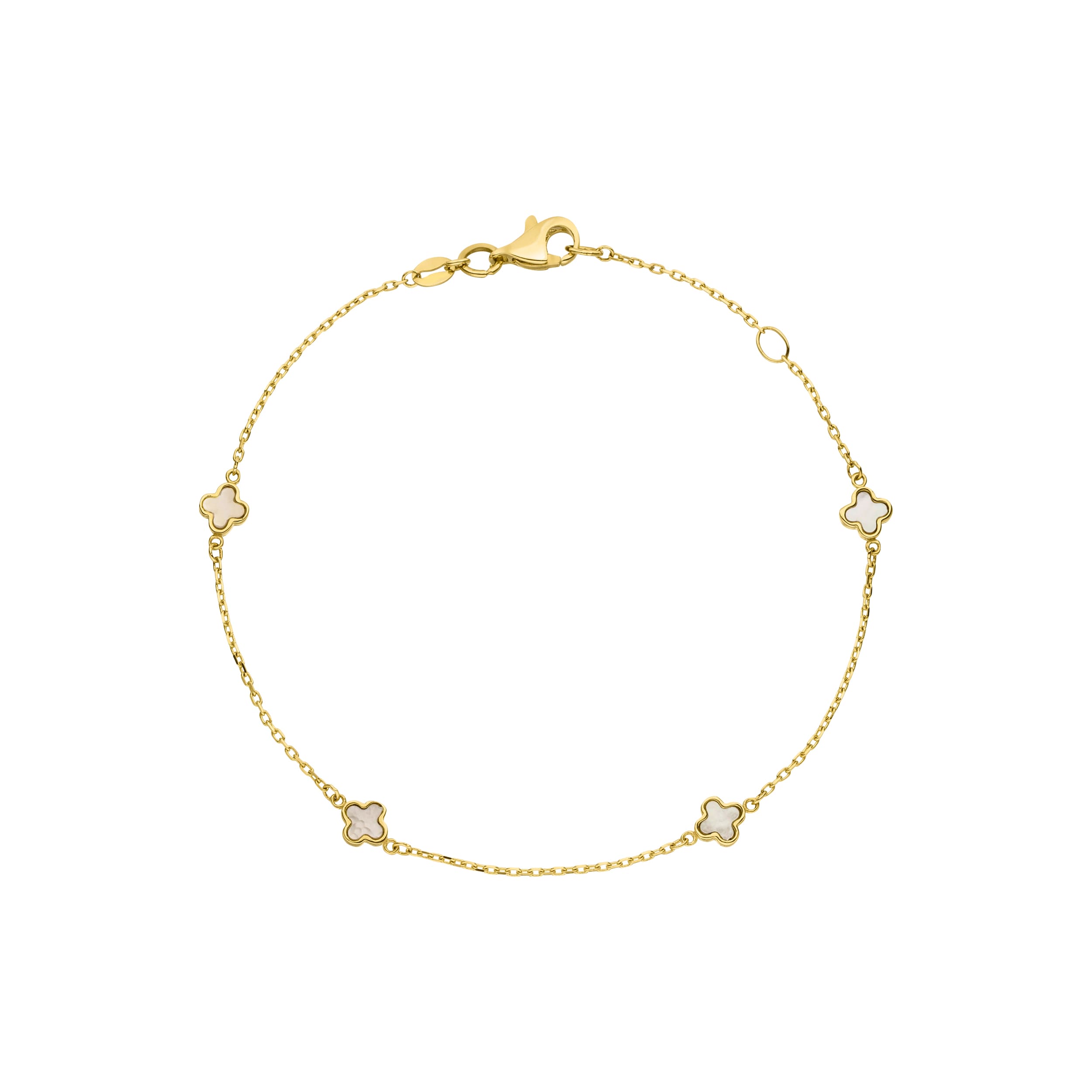 Zartes Gelbgold Armband mit Perlmutt