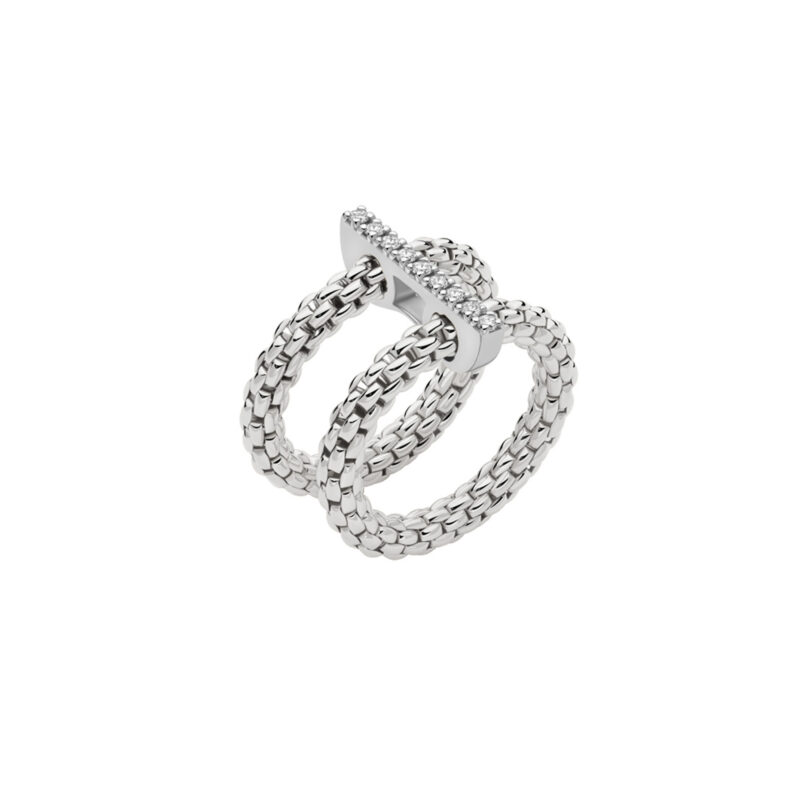 Prima Mesh-Ring mit Diamant-Pavé - Größe M
