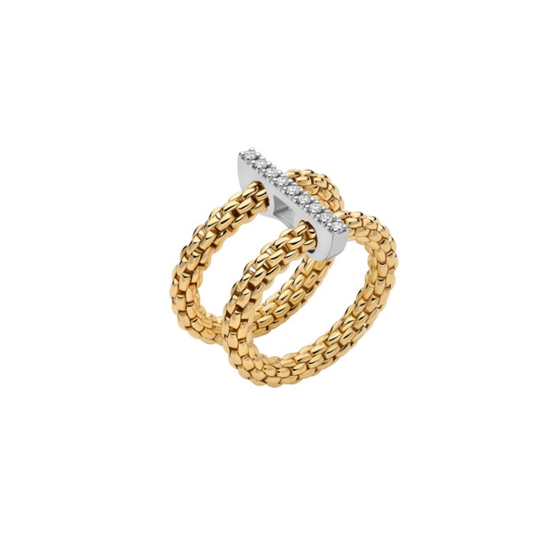 Prima Mesh-Ring mit Diamant-Pavé - Größe L