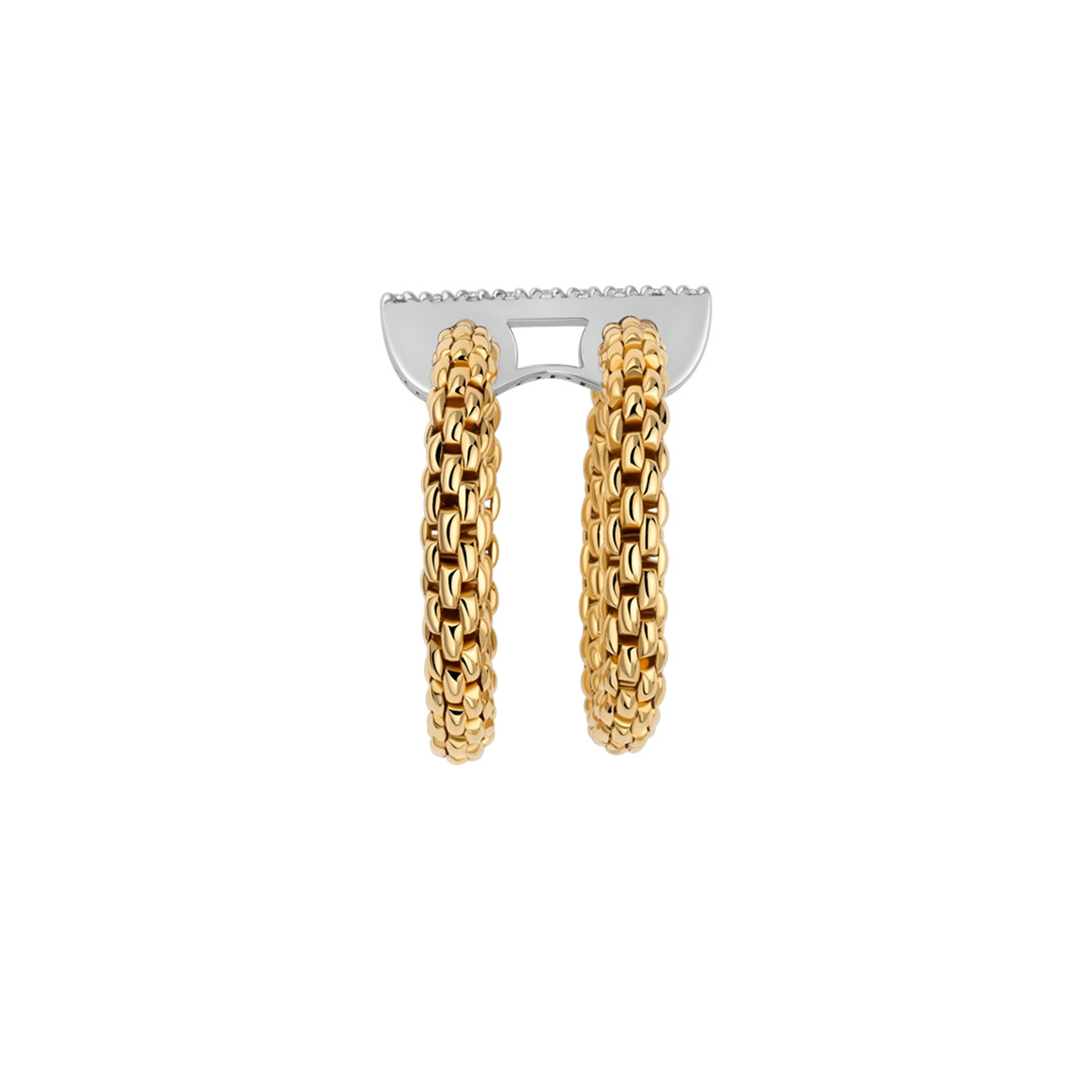 Prima Mesh-Ring mit Diamant-Pavé - Größe L