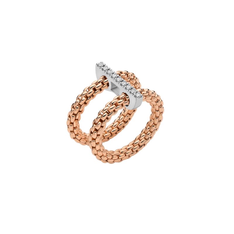 Prima Mesh-Ring mit Diamant-Pavé - Größe M